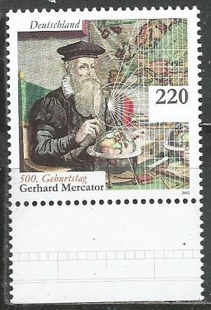 Германия. 500 лет лет со дня рождения  Г.Маркатора. Картограф. 2012г. Mi#2918.