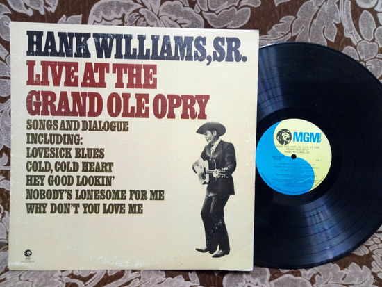 Виниловая пластинка HANK WILLIAMS,SR. Live at the grand ole opry.
