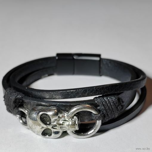 Браслет кожаный "Череп"