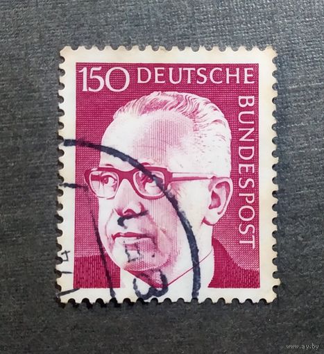 Марка Германия 1972 год Густав Хайнеман