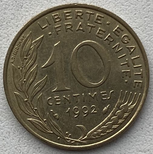 Франция 10 сантимов 1992 г.