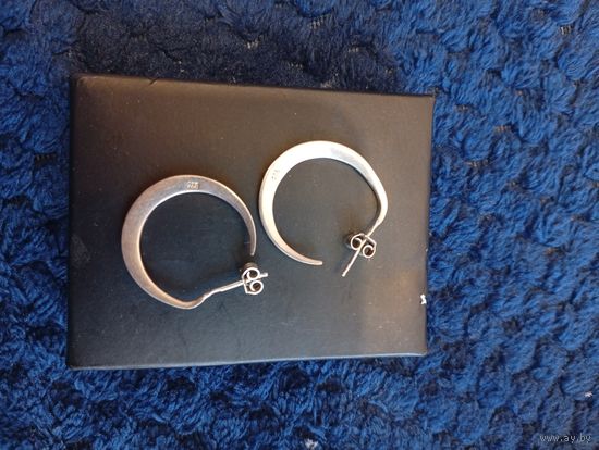Серьги полумесяц серебро 925, распродажа коллекции, с рубля