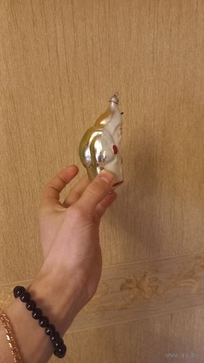 Стеклянная елочная игрушка СССР  Дед Мороз