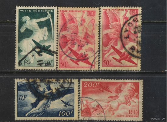 Франция Авиа 1946 Мифология Кентавр Ирис Орел Зевс и нимфа Эгина Аполлон Самолет Локхид Хадсон #748-51