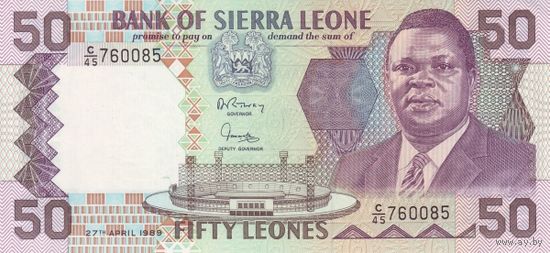Сьерра Леоне 50 леоне образца 1989 года UNC p17b