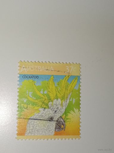 Австралия год 1987.  с изображением желтохохлого какаду.