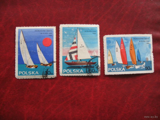Марка парусные яхты Польша 1965 год