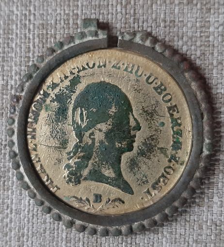 6 крейцеров 1800 года В, в оправе с бантом, дукач.