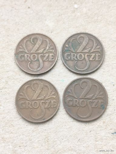Польша 2 гроша 1935 г. Хорошие!!! Цена за 1 шт. Смотрите описание лота.