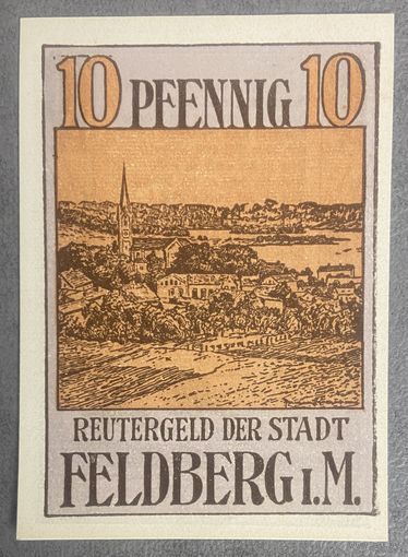 Нотгельд Фельдберг 10 пфеннигов 1922 год. Веймарская республика.