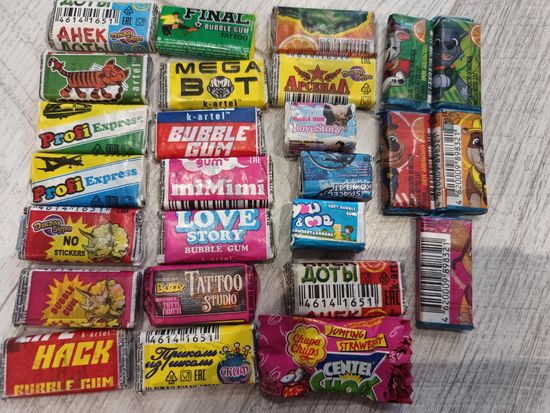 Набор жвачек в основном выпуск до 2020г.
