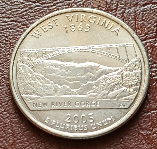 США 25 центов , Р   2005 Квотер штата Западная Вирджиния     ( 2-5-6 )
