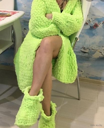 Кардиган из пряжи Пуффи ручной работы
