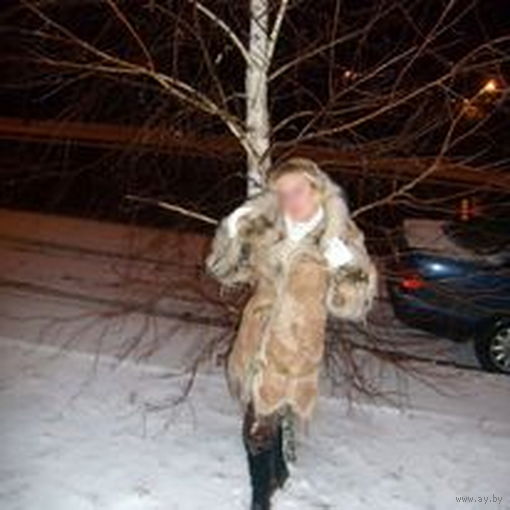 Дубленка стильная с толстым искусств.мехом внутри, р.44-46, б.у