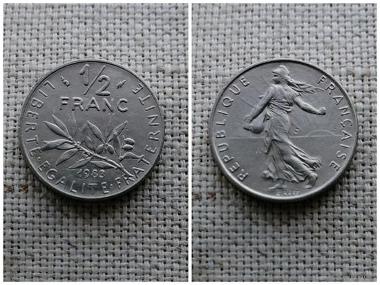 Франция 1/2 франка  1983