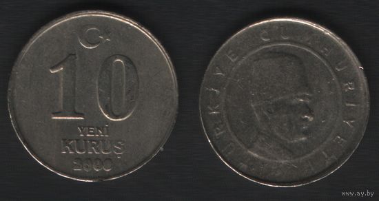 Турция km1166 10 новых куруш 2006 год (_брак(m1(1(1 год ТОРГ