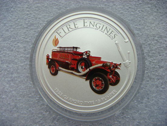 1 доллар Острова Кука 2006 Пожарная машина Ford 1923 Carford Type 15 Pumper МЧС Пожарник Серебро 999 редкая