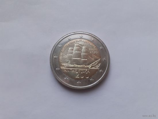 2 евро 2020 Эстония 200 лет со дня открытия Антарктиды UNC