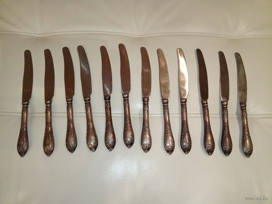 Ножи СССР мельхиоровые 12 штук одним лотом. Длина 21 см.
