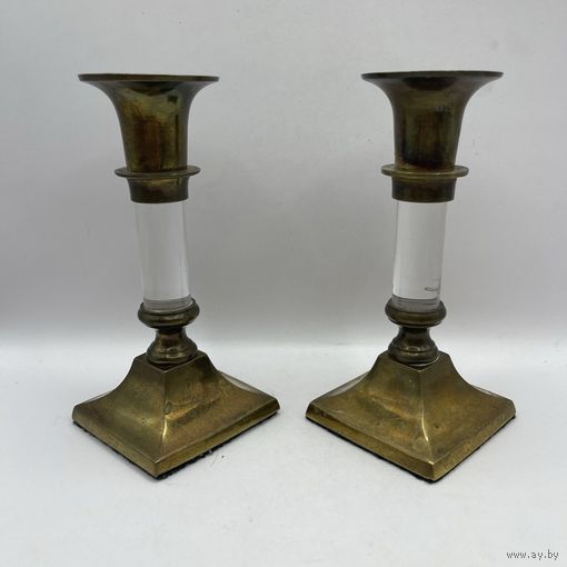 Антикварные парные подсвечники Ар-деко. Франция. Арт 3557