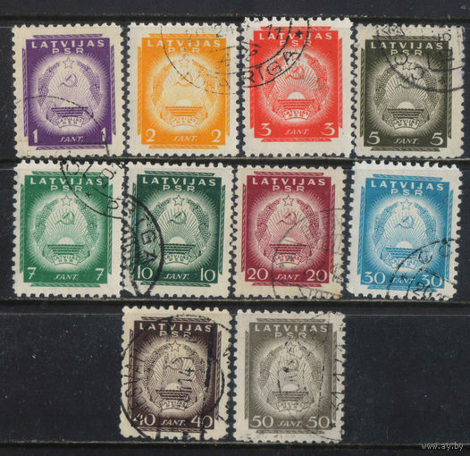Латвия ССР 1940 Герб Стандарт #292-9,301-2