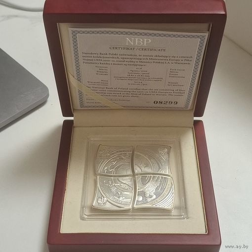 10 злотых 2012 года MW  56,56 грамм серебра "Чемпионат Европы по футболу - ЕВРО 2012"