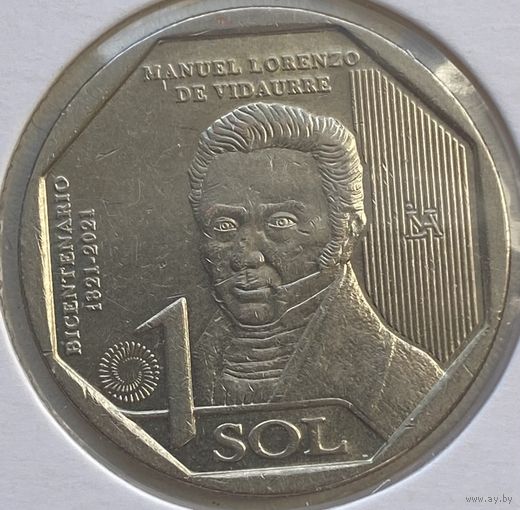 Перу 1 соль 2022 г. Мануэль Лоренсо де Видаурре. В холдере