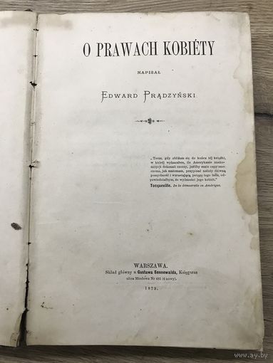 О prawach kobiety,1873г.