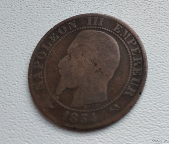 Франция 5 сантимов, 1854 "B" - Руан 8-7-14