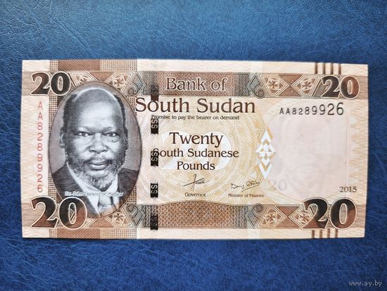 Южный Судан 20 фунтов 2015 года, unc