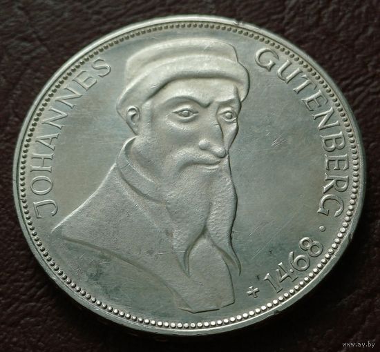 Германия 5 марок, 1968 500 лет со дня смерти Иоганна Гутенберга   ( 1-11-2 )