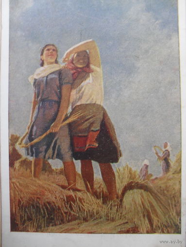 ЧИСТАЯ ОТКРЫТКА. СССР. изд. "СОВЕТСКИЙ ХУДОЖНИК". Ф.П. МАЛАЕВ  "ЛЕТЯТ САМОЛЕТЫ". 1951 г