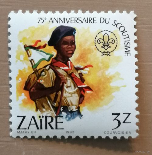 Марка Заир, Конго, 75-я годовщина скаутского движения, 1982 г