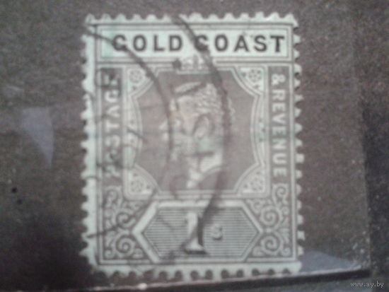 Золотой берег, колония Англии, 1913. Король Георг V, 1s. Mi-2,20 евро гаш.