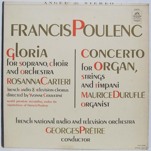 French National Radio And Television Orchestra - Francis Poulenc: Gloria / Concerto For Organ, Strings And Timpani