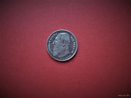 Бельгия 50 сантимов 1909г., СЕРЕБРО.