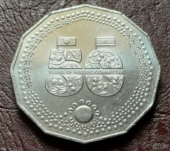 Австралия 50 центов, 2024 50 лет Национальному комитету по празднованию Дня аборигенов и островитян   ( 2-15-2 )