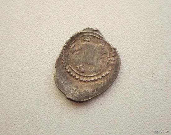 Монета великого князя Василия II, 1446-1462 гг."Всадник с соколом вправо/Подражание арабской надписи" с 1 руб..