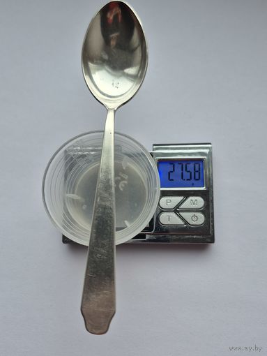 Чайная ложка, в блеске, ЛФ0 (Ленинградская ювелирная фабрика, 1960 год). Вес 27,58 грамм. Серебро 875, звезда. Не чищена. 15