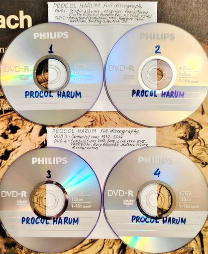 DVD MP3 PROCOL HARUM, FREEDOM, Gary BROOKER, Matthew FISHER полная дискография (Progressive rock, Art-rock, Classic rock) - 4 DVD