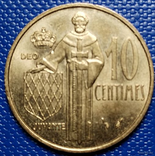 Монако 10 сантимов 1975 г.