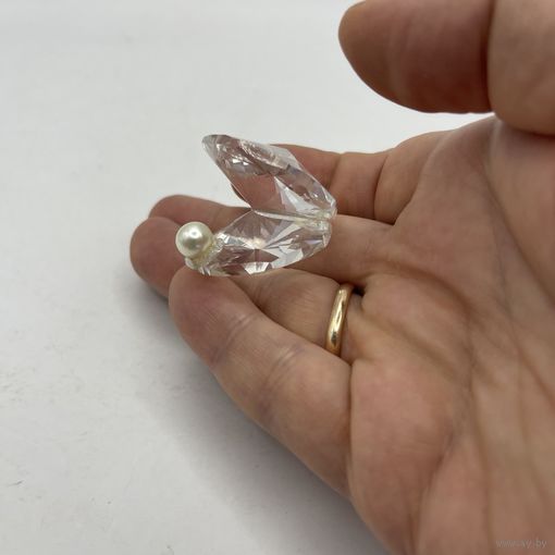 Коллекционная миниатюра Ракушка с жемчужиной Swarovski. Арт 3430