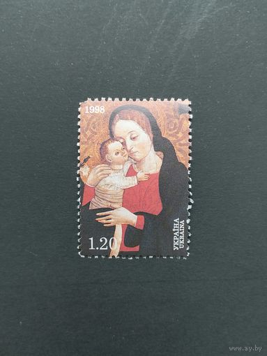 Украина 1998 Марка из блока Mi.11 "Львовская картинная галерея. Мадонна с ребенком и двумя святыми" (чистая**) Mi.260 каталог 2.00 евро