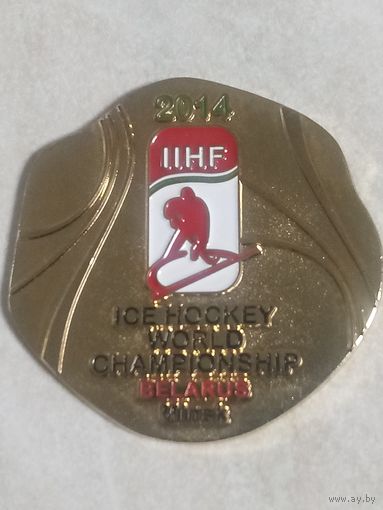 Настольная медаль, жетон. Международный чемпионат мира по хоккею. Минск. 2014 год.
