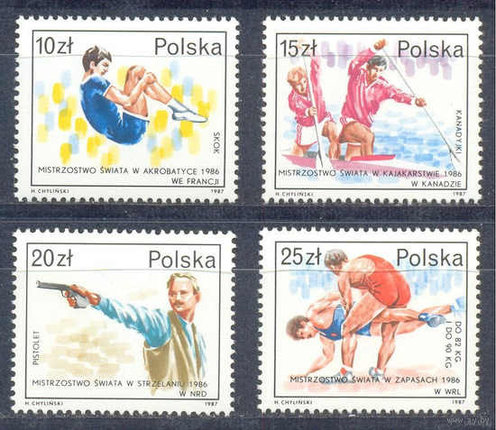 Польша 1987 Спорт, 4 марки серия