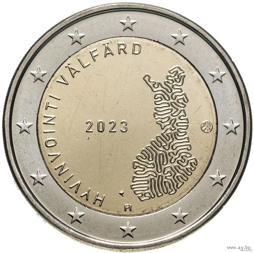 2 евро 2023 Финляндия Социальные и медицинские службы UNC из ролла
