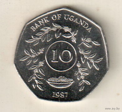 Уганда 10 шиллинг 1987