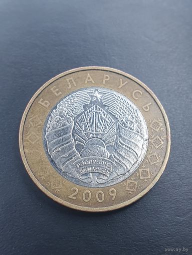 2 рубля 2009 Республика Беларусь (РБ). Брак, расколы штемпеля, выкрошка