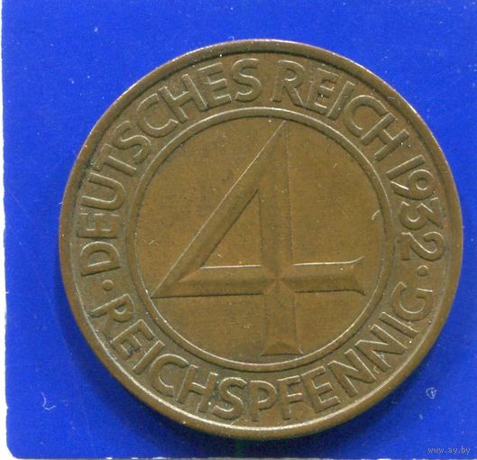 Германия 4 пфеннига 1932 А