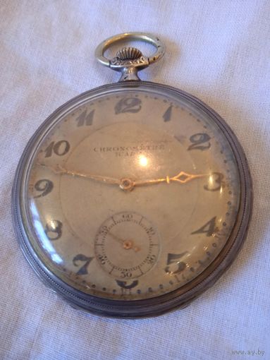 Часы Швейцария серебро 800 пр.карманные CHRONOMETRE ICARE 30 х годов